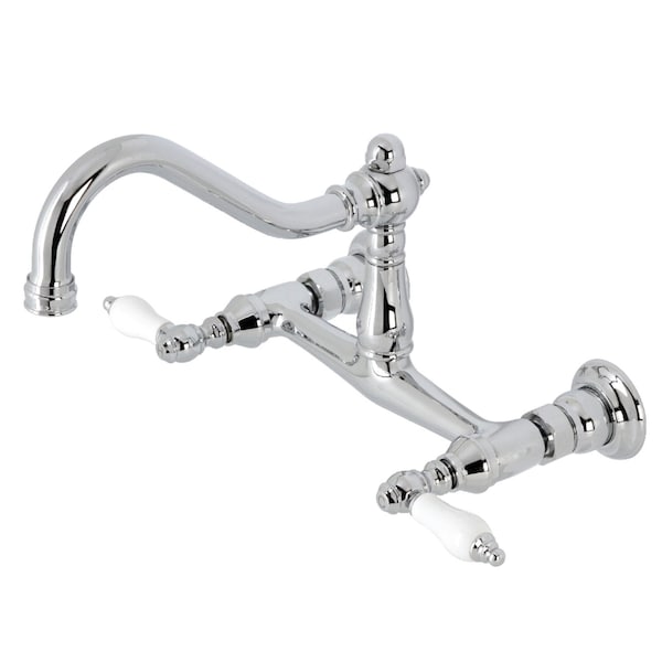 Kingston Brass KS3241PL Two-Handle Wall Mount Bathroom Faucet, Polished Chrome KS3241PL - main